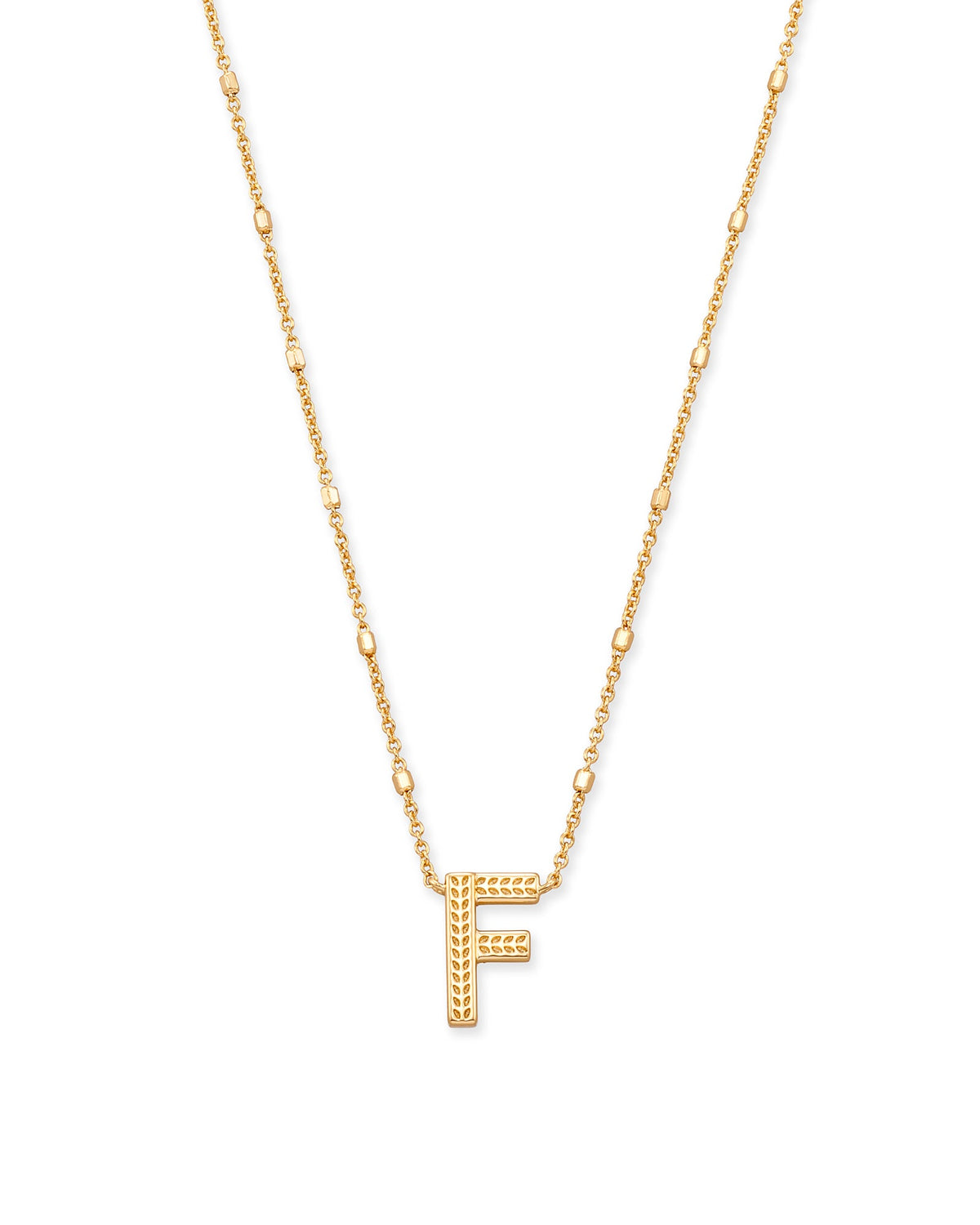 Letter F Pendant Necklace in Gold