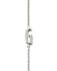 Letter G Inline Initial Necklace in Sterling Silver