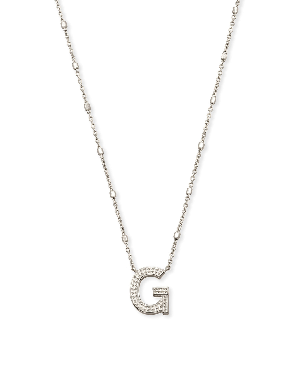 Letter G Pendant Necklace in Silver