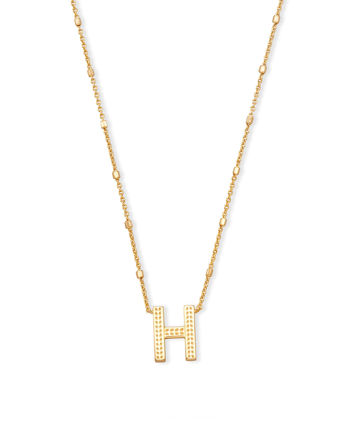 Letter H Pendant Necklace in Gold