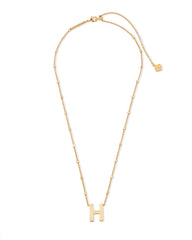 Letter H Pendant Necklace in Gold