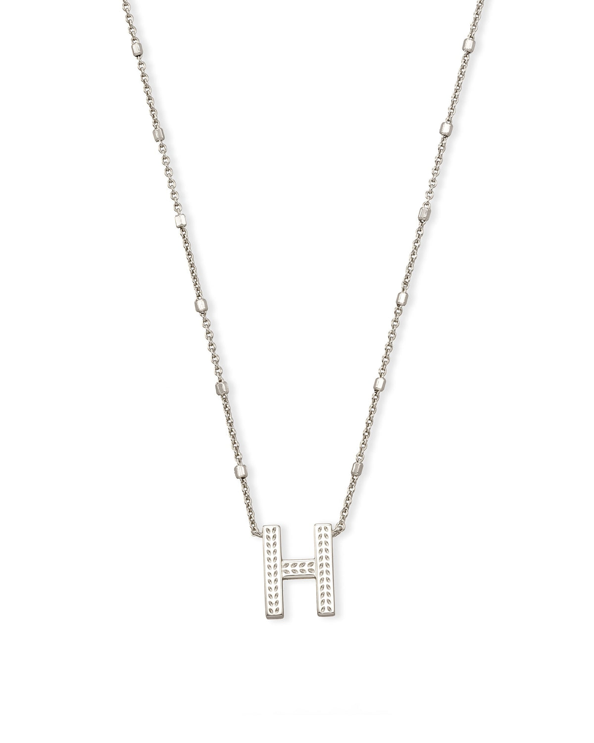 Letter H Pendant Necklace in Silver