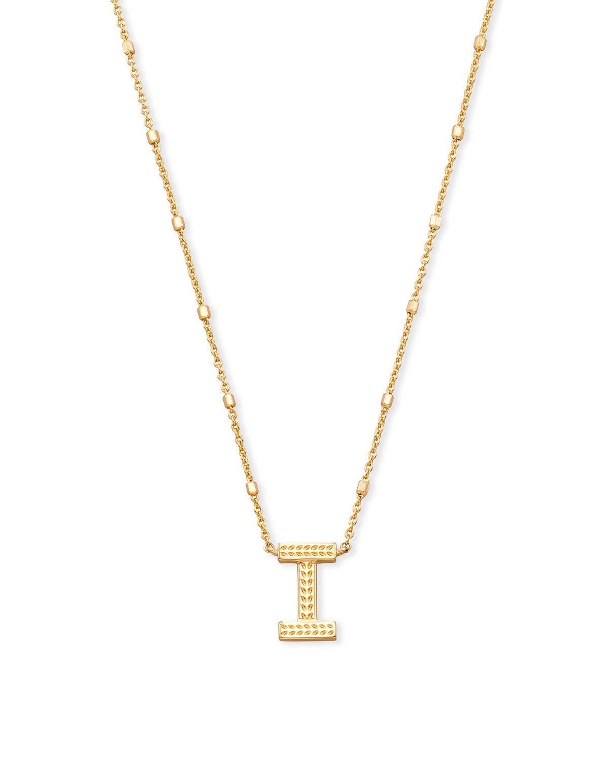 Letter I Pendant Necklace in Gold