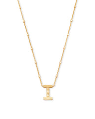 Letter I Pendant Necklace in Gold