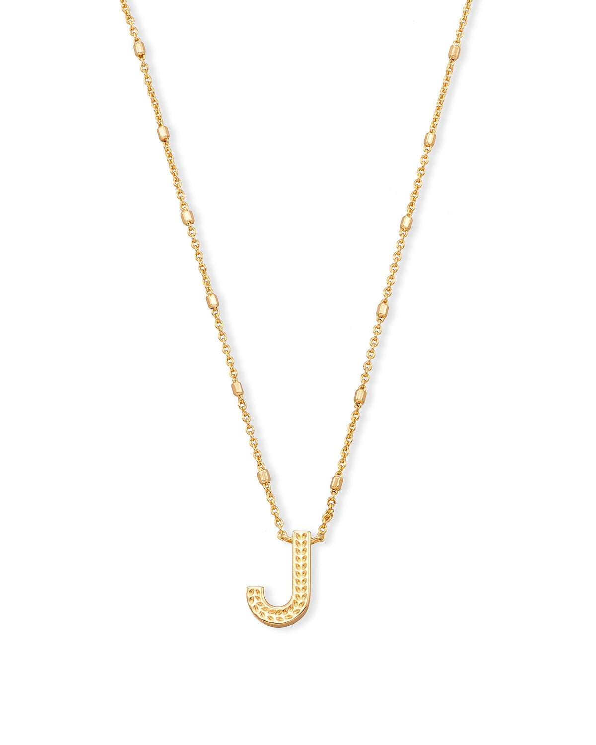 Letter J Pendant Necklace in Gold