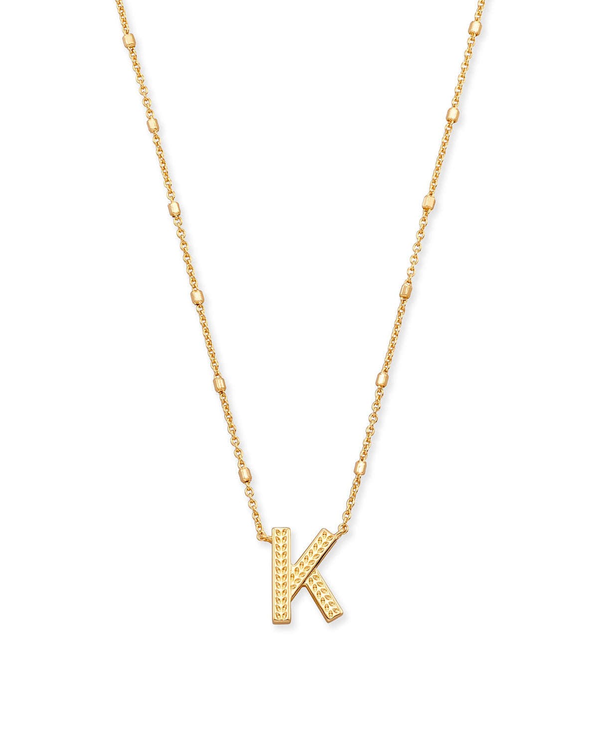Letter K Pendant Necklace in Gold