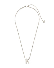 Letter K Pendant Necklace in Silver