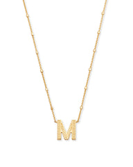 Letter M Pendant Necklace in Gold