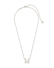 Letter M Pendant Necklace in Silver