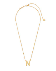 Letter N Pendant Necklace in Gold