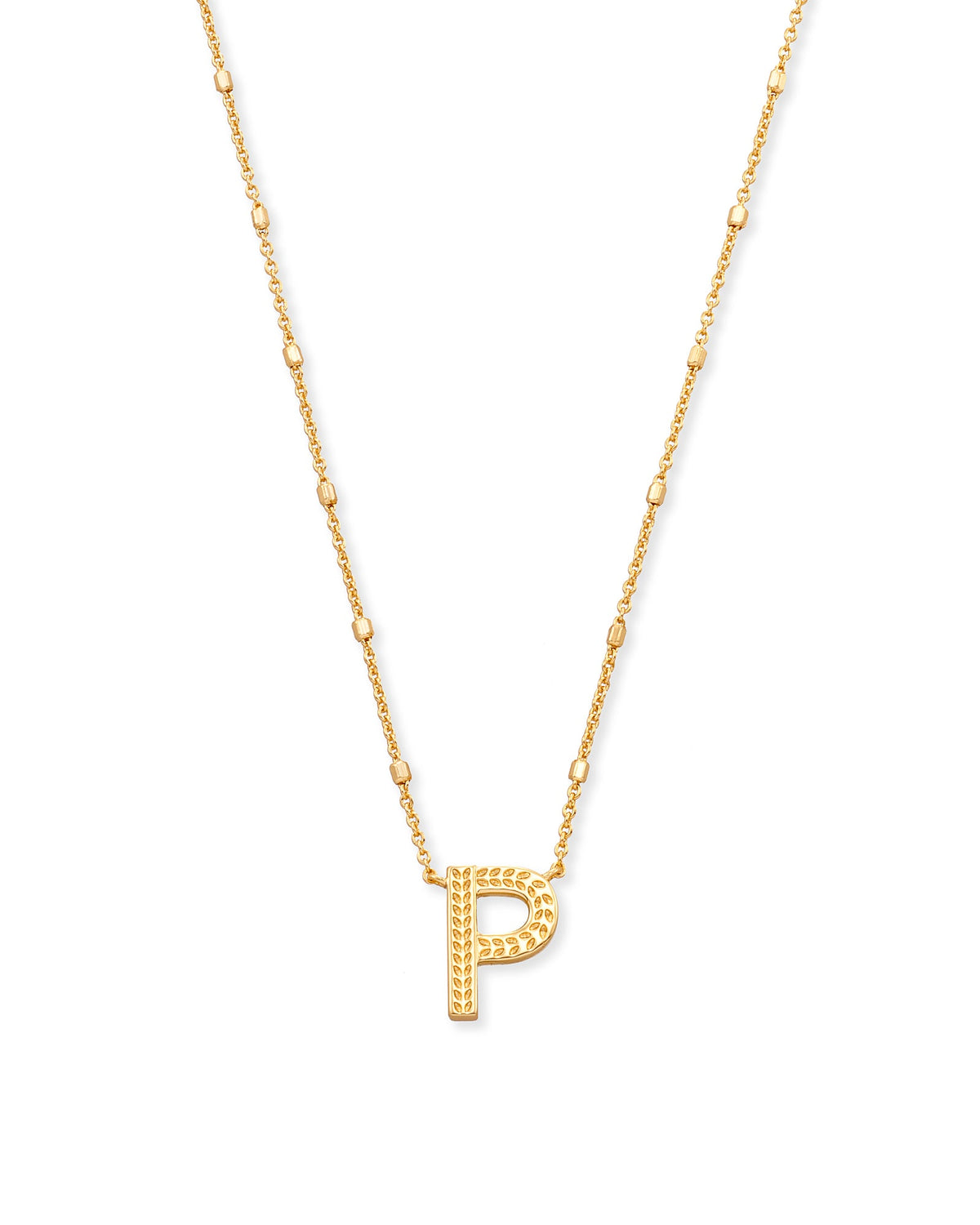 Letter P Pendant Necklace in Gold