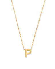 Letter P Pendant Necklace in Gold