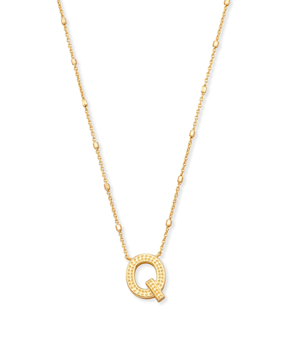 Letter Q Pendant Necklace in Gold