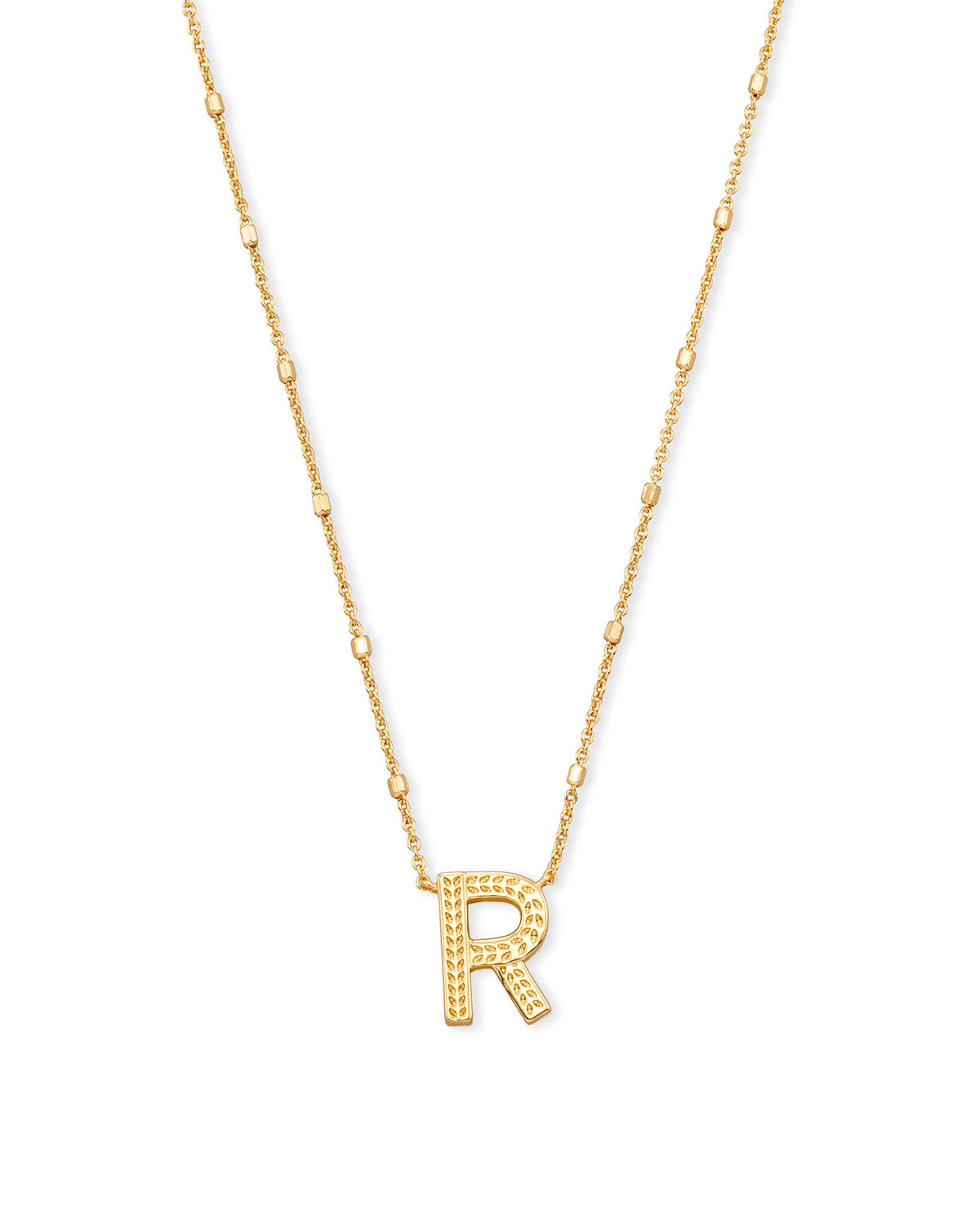 Letter R Pendant Necklace in Gold