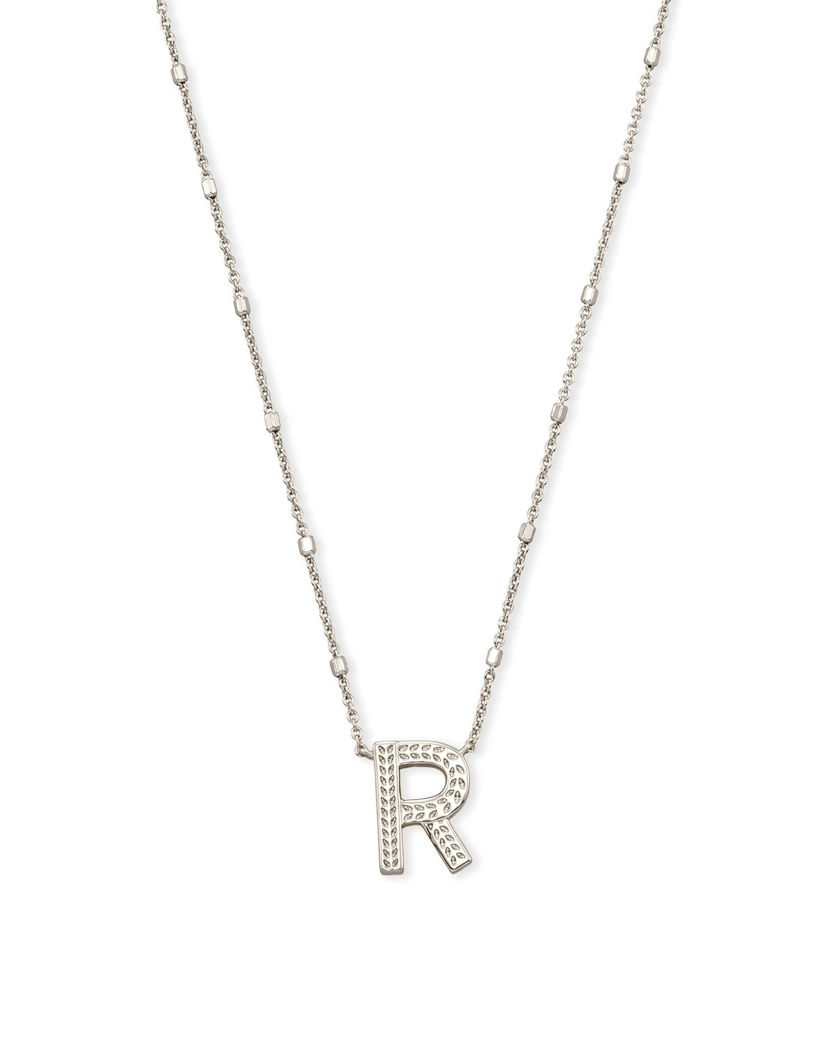 Letter R Pendant Necklace in Silver