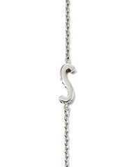 Letter S Inline Initial Necklace in Sterling Silver