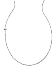 Letter T Inline Initial Necklace in Sterling Silver