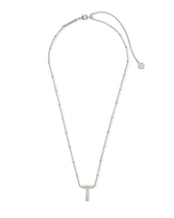 Letter T Pendant Necklace in Silver