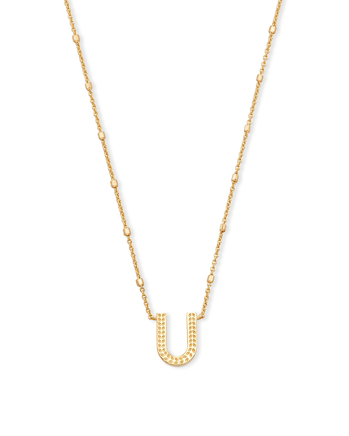 Letter U Pendant Necklace in Gold