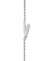 Letter V Inline Initial Necklace in Sterling Silver