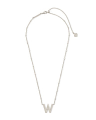 Letter W Pendant Necklace in Silver