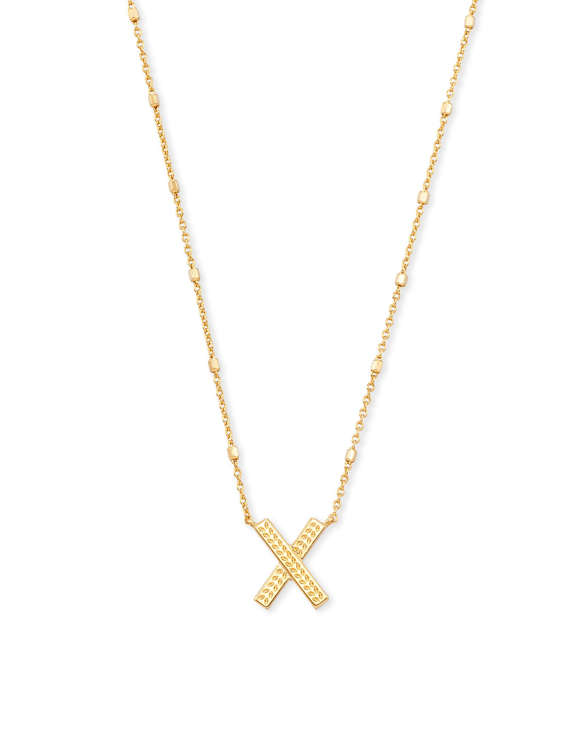 Letter X Pendant Necklace in Gold
