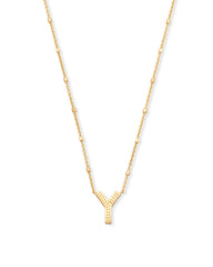 Letter Y Pendant Necklace in Gold