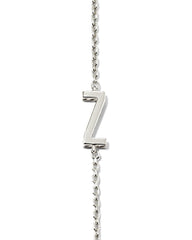 Letter Z Inline Initial Necklace in Sterling Silver