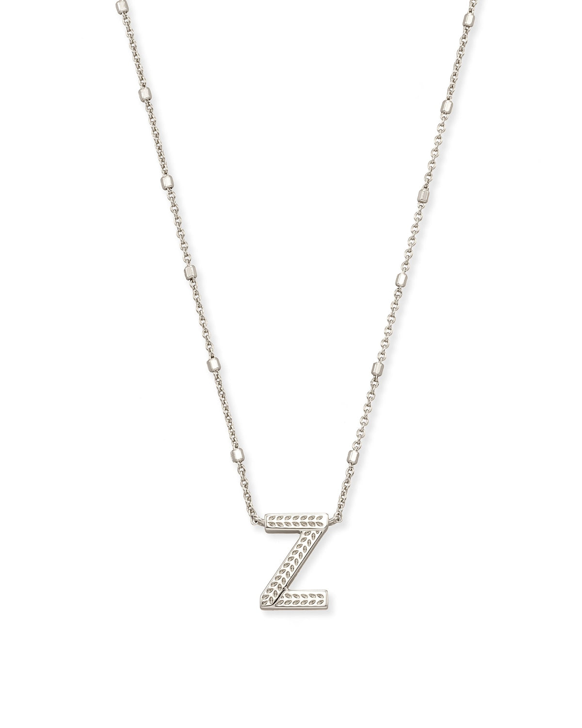 Letter Z Pendant Necklace in Silver