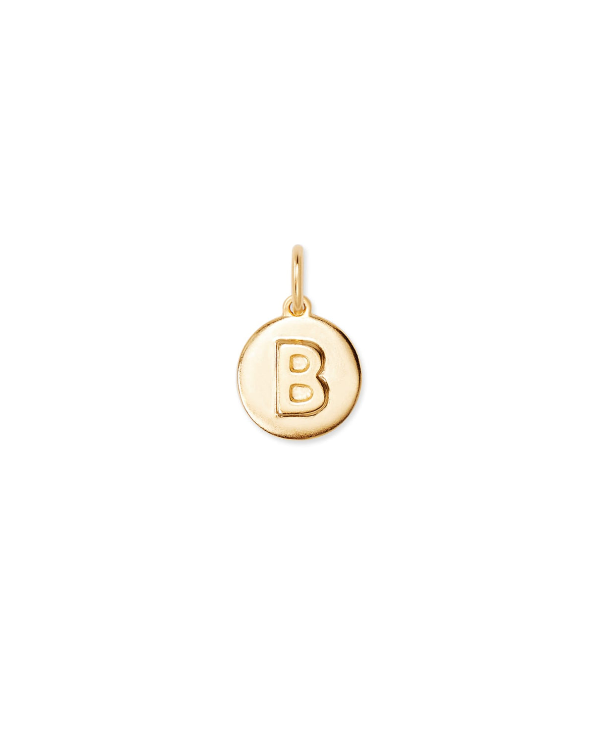 Letter B Coin Charm in 18k Gold Vermeil