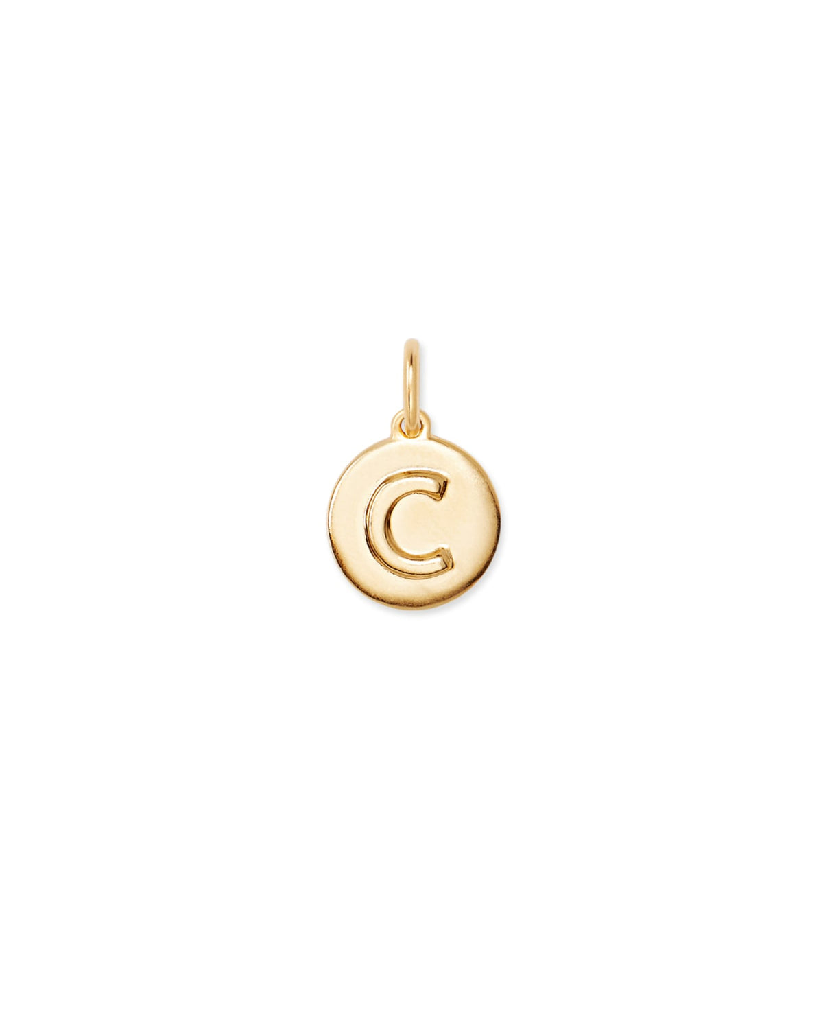 Letter C Coin Charm in 18k Gold Vermeil