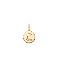 Letter C Coin Charm in 18k Gold Vermeil
