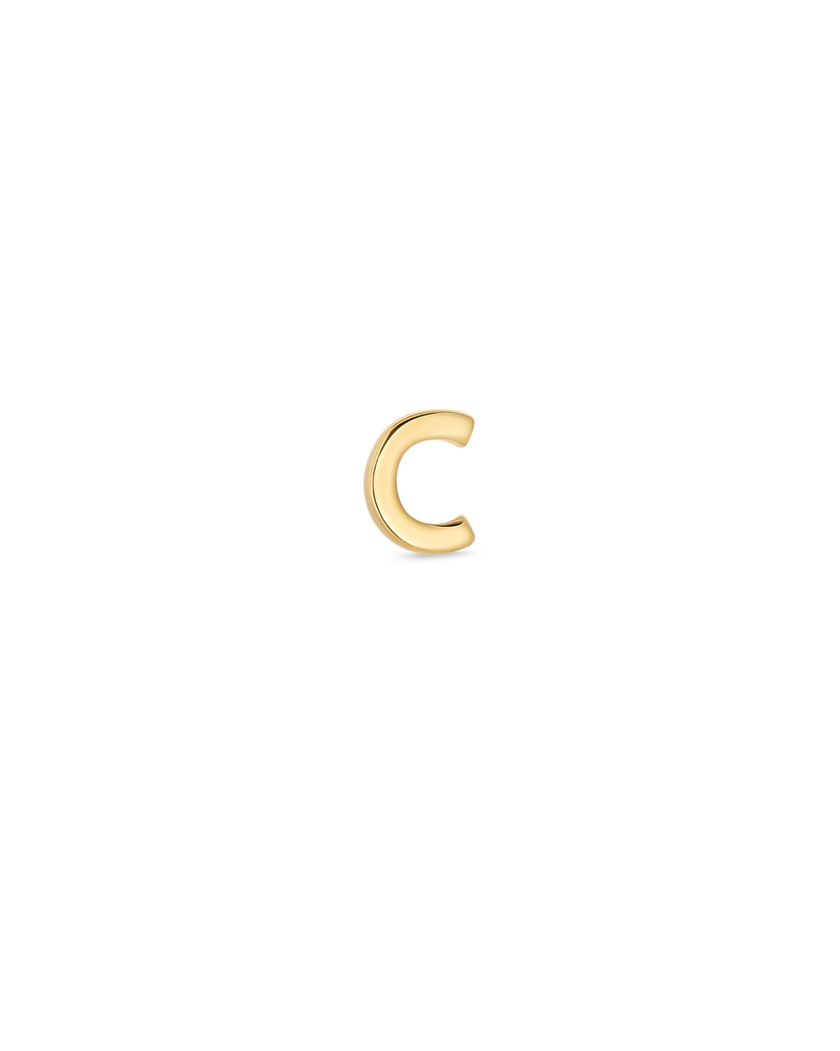 Letter C Single Stud Earring in 18k Gold Vermeil