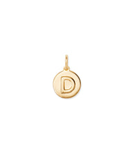 Letter D Coin Charm in 18k Gold Vermeil