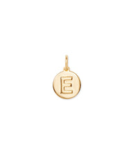 Letter E Coin Charm in 18k Gold Vermeil