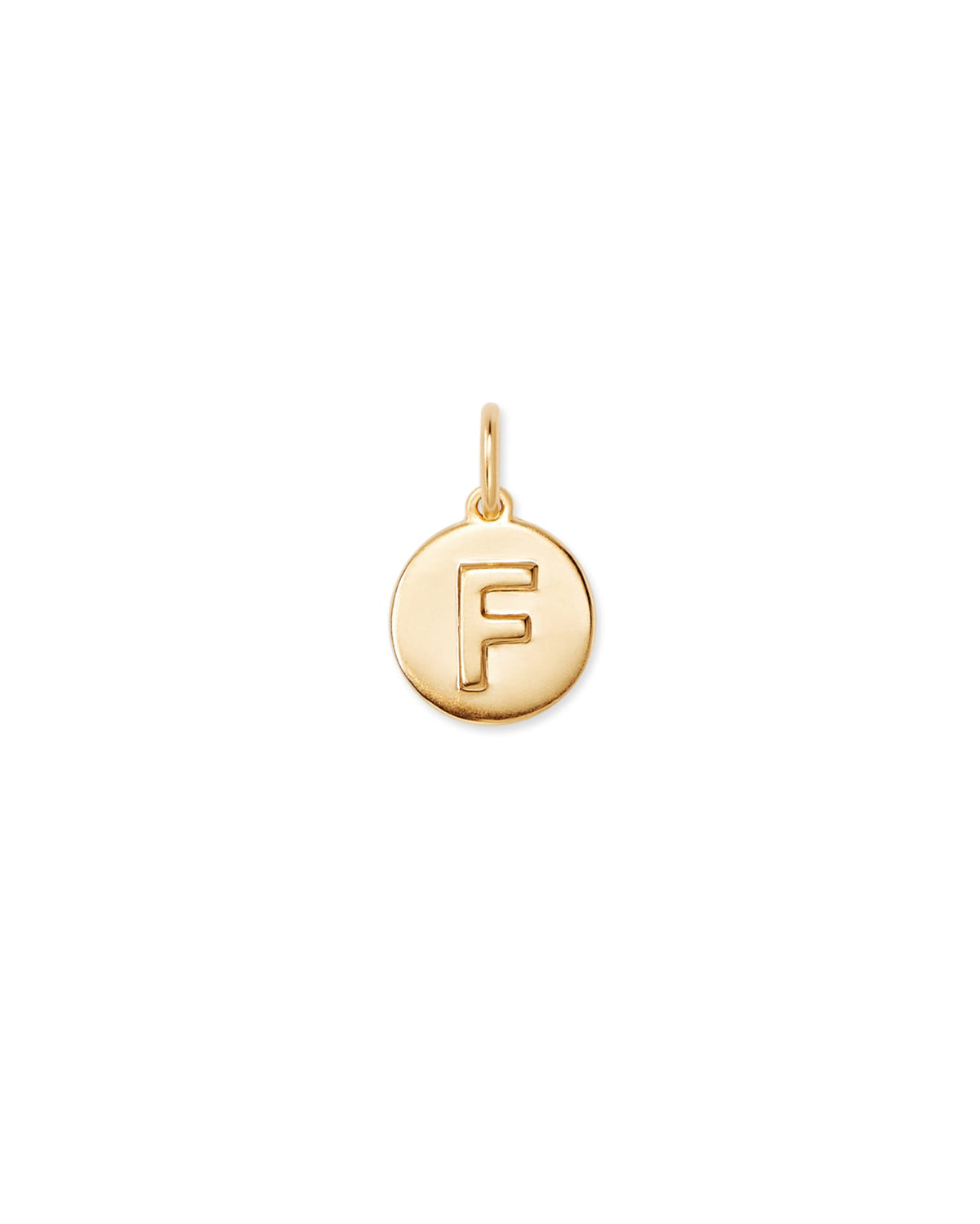 Letter F Coin Charm in 18k Gold Vermeil