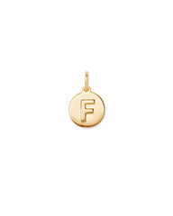 Letter F Coin Charm in 18k Gold Vermeil