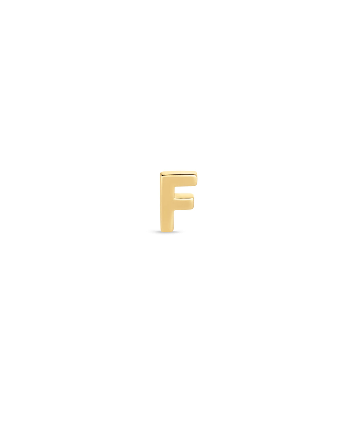 Letter F Single Stud Earring in 18k Gold Vermeil