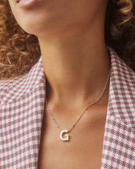 Letter G Pendant Necklace in Gold