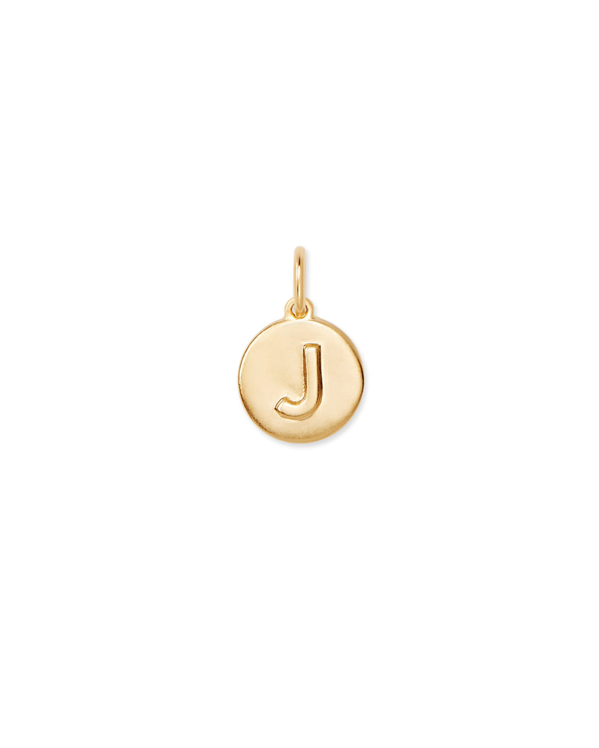 Letter J Coin Charm in 18k Gold Vermeil
