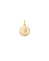 Letter J Coin Charm in 18k Gold Vermeil