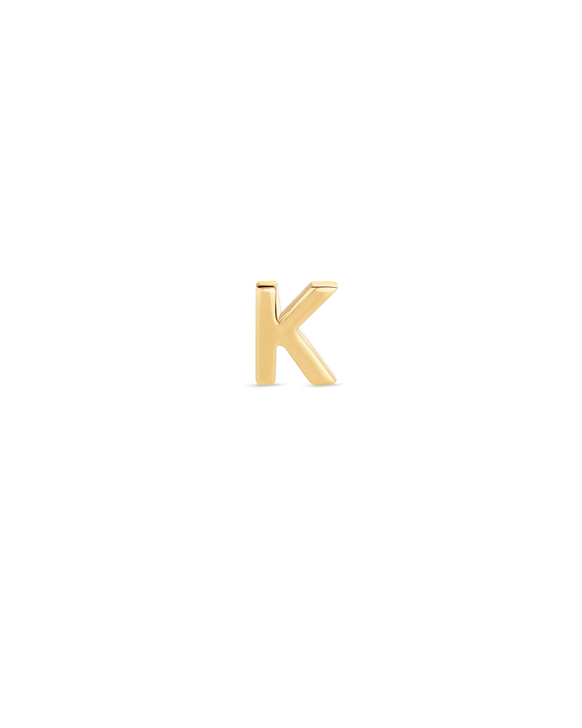 Letter K Single Stud Earring in 18k Gold Vermeil