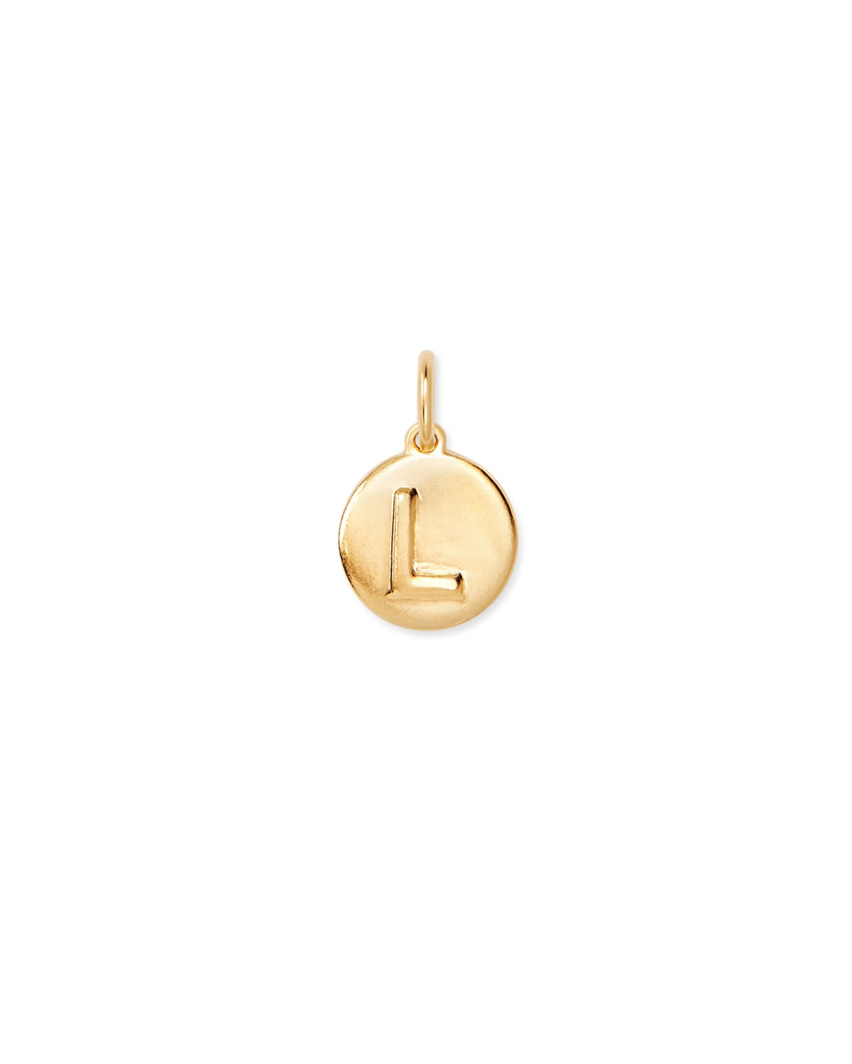 Letter L Coin Charm in 18k Gold Vermeil