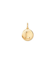 Letter L Coin Charm in 18k Gold Vermeil