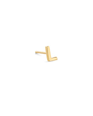 Letter L Single Stud Earring in 18k Gold Vermeil