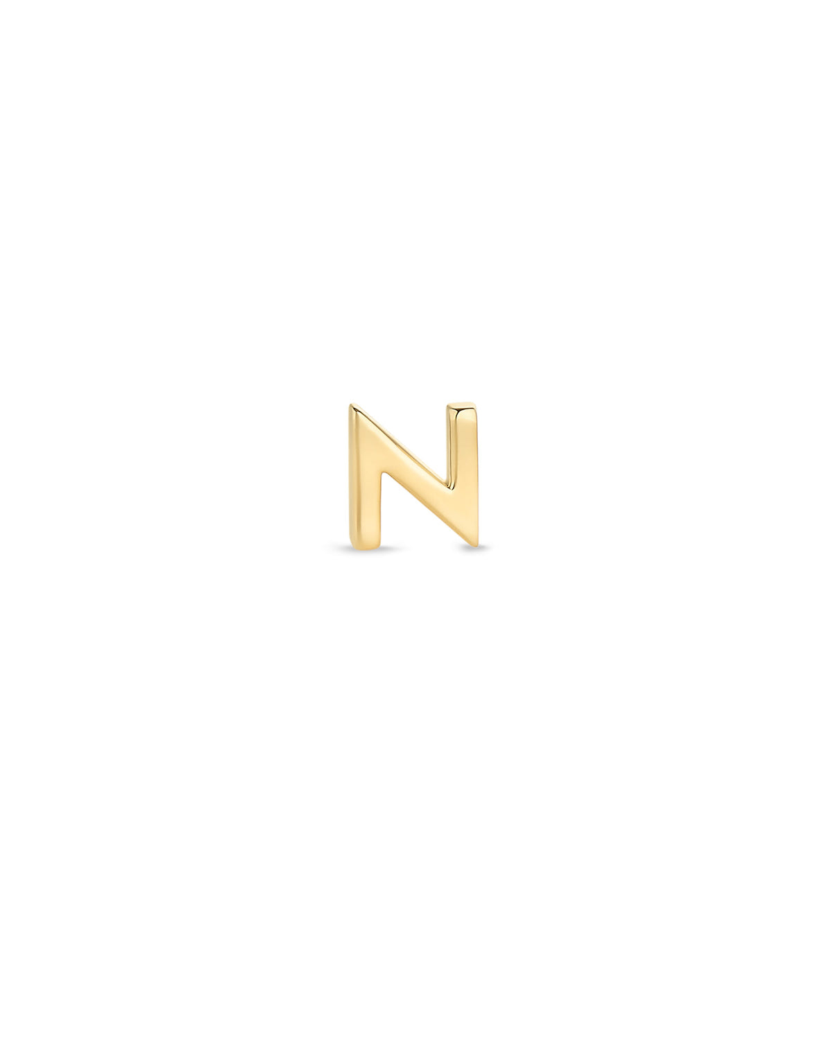Letter N Single Stud Earring in 18k Gold Vermeil