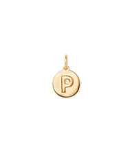 Letter P Coin Charm in 18k Gold Vermeil