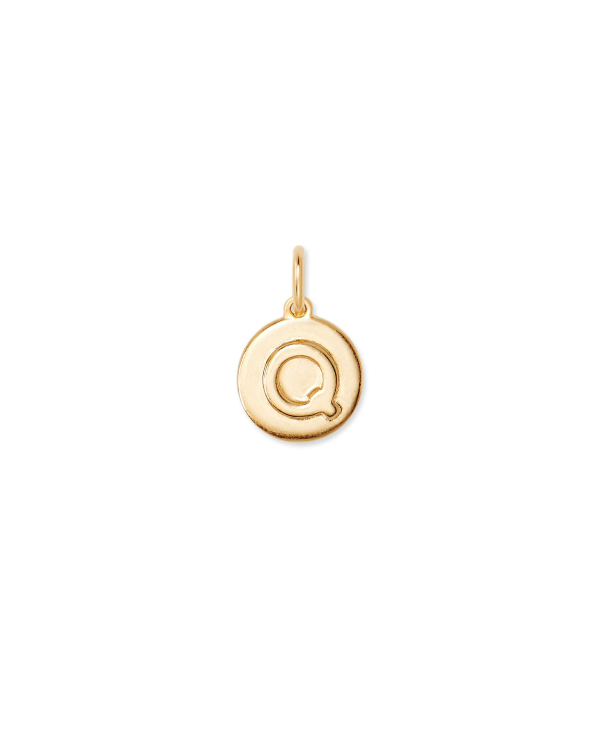 Letter Q Coin Charm in 18k Gold Vermeil