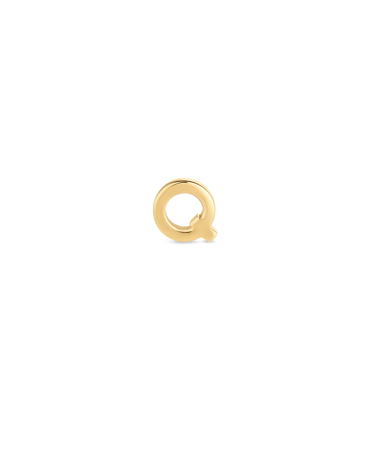 Letter Q Single Stud Earring in 18k Gold Vermeil