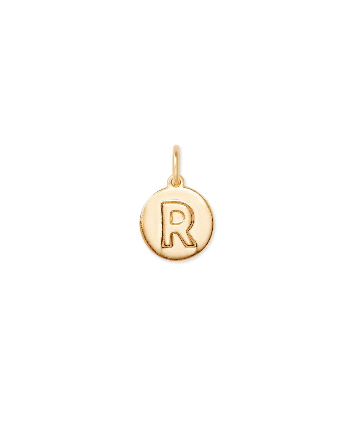 Letter R Coin Charm in 18k Gold Vermeil